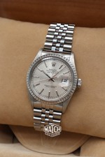 Rolex Datejust 36 Silver Tapestry Dial 1987 Full Set 16030 PX WELCOME