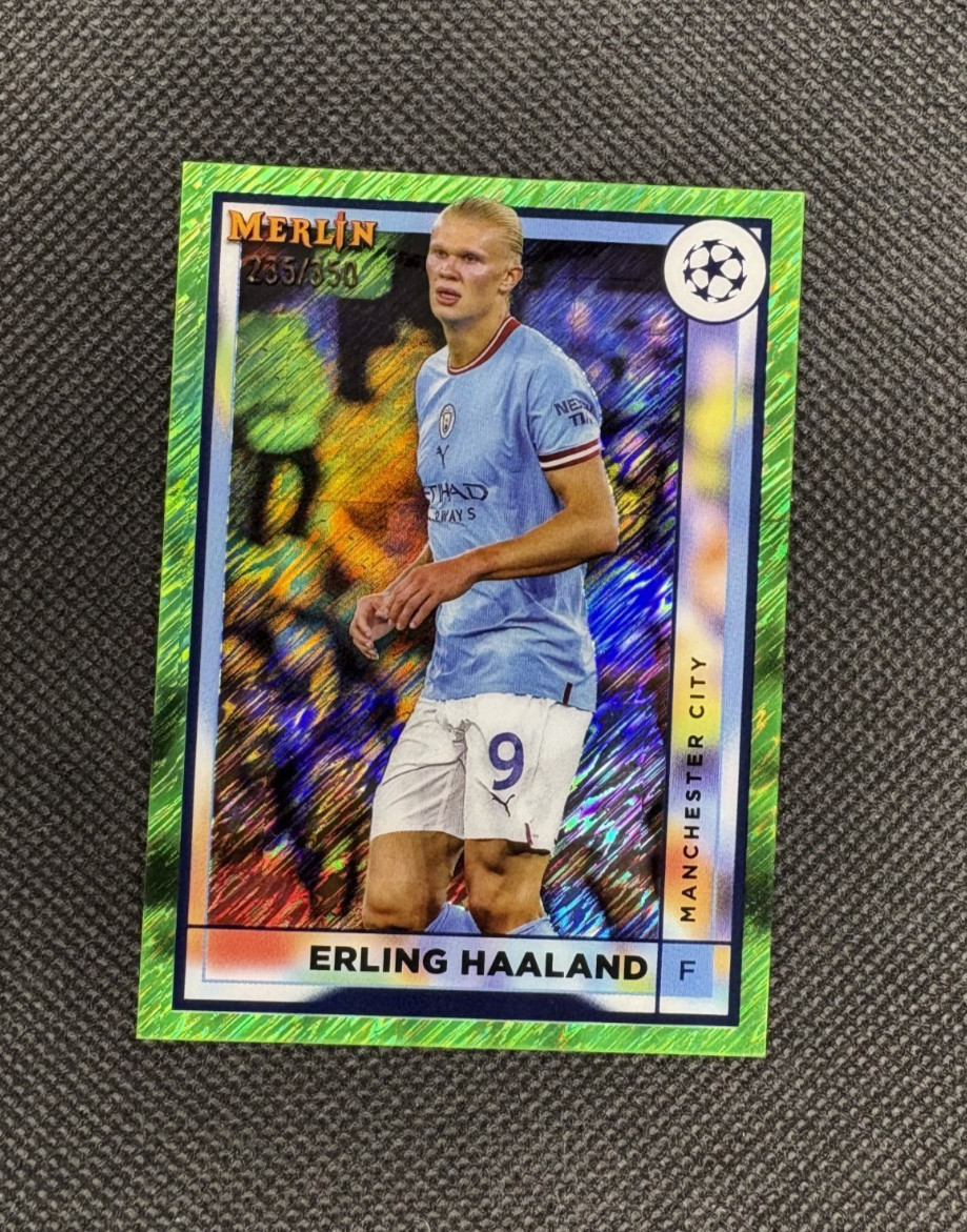 2022-23 Topps Merlin Chrome UEFA ERLING HAALAND Green Shimmer /350