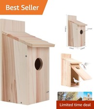 Durable Cedar Bird House with 1.77” Entrance - Ideal Garden Gift for Bird Lovers
