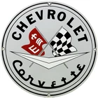 VINTAGE CHEVROLET CORVETTE PORCELAIN SIGN GENERAL MOTORS DEALERSHIP GAS OIL FORD