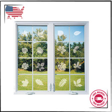 Window Decals for Bird Strikes,52 Pieces Large Leaf Shape anti Collision Window