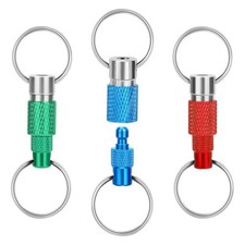 Quick Release Detachable Keychain, Double Rings Pull Apart Keychain, 3pcs