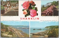 VTG Postcard Isle of Wight Shanklin Old Village Views England Seaside