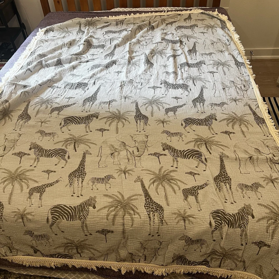 Manta de safari africana grande mixta con estampado de animales 6 pies x 4 pies ligera Foto 2 de 4