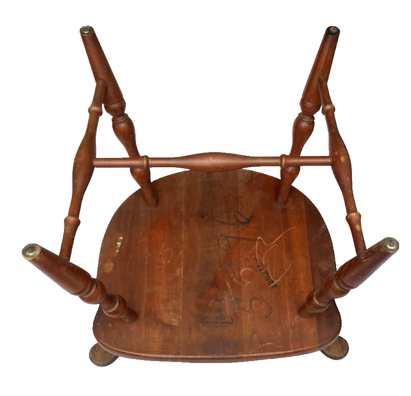 Sillón Windsor Capitán Madera Cerezo Pennsylvania Casa De Colección - ¡Raro!! Foto 4 de 4