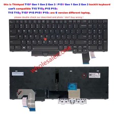 New US Backlit Keyboard For Lenovo Thinkpad T15P / P15V Gen 1 Gen 2 Gen 3 laptop