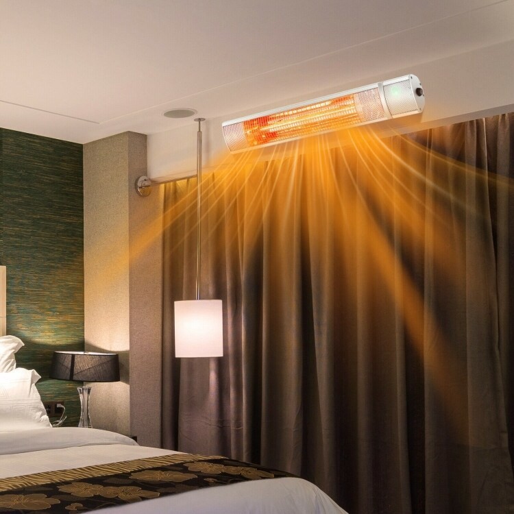 Wall Mounted Patio Heater Outdoor Electric Infrared 1500w Waterproof w/Remote