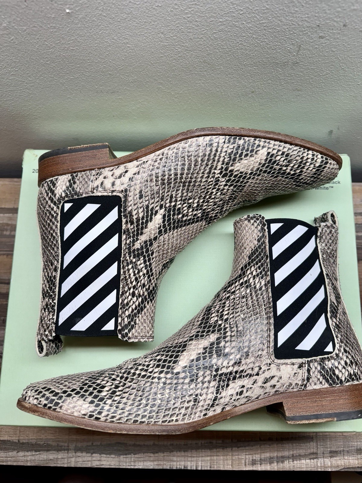 Off-White c/o Virgil Abloh Python Diagonal Chelse… - image 6