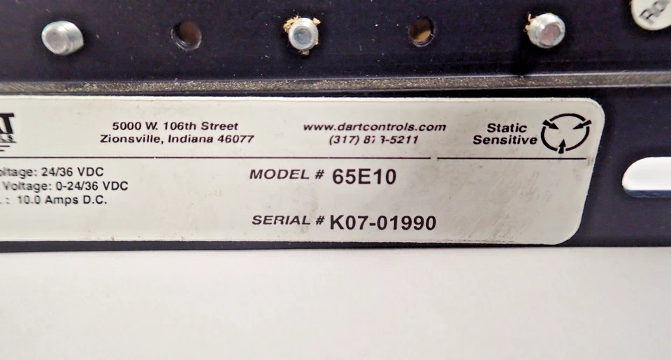 DART 65E10 INPUT 24/36VDC, OUTPUT 0-24/46VDC FOR VARIABLE SPEED CONTROL - Image 2 of 4