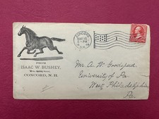 Horse Advertising Cover Isaac W. Bushey Concord NH 1899