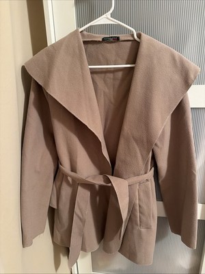 Women s Beige Short Coat Free Size with Belt