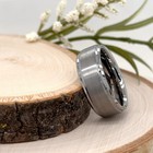 Brushed Polished Edges Band for Christmas Gifts 9mm Silver Tungsten Carbide Ring — photo 3