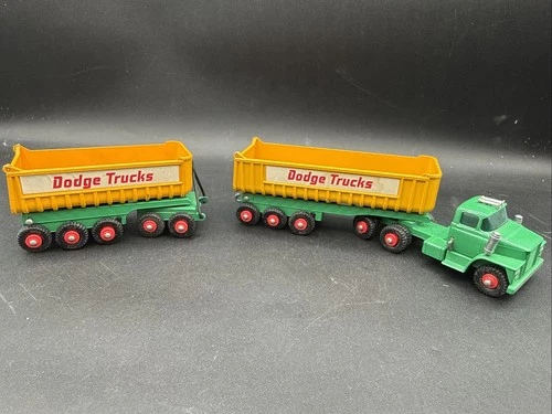 1960 Matchbox Lesney King Size K-16 Dodge Tractor / Fruehauf Tipper Trailer Set