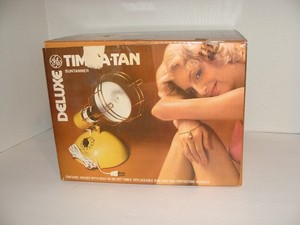 VINTAGE GENERAL ELECTRIC DELUXE TIME-A-TAN SUNTANNER IN ORIGINAL BOX WORKS