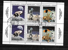 CHAD 1970 SPACE MOON WALK SOUVENIR SHEET CTO USED OLD TOPICAL STAMPS