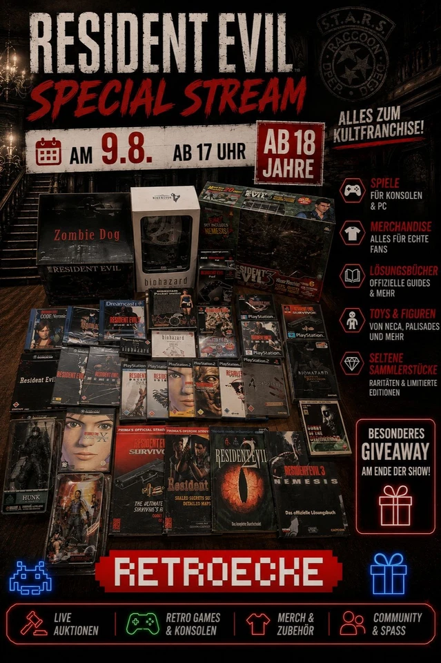 Retroecke's Resident Evil Special Stream nur Live auf Ebay!