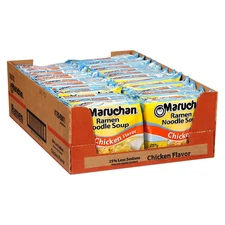 Maruchan Ramen Less Sodium Chicken, 3.0 Oz, Pack of 24