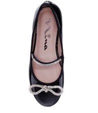 Nina Kendalla Ballet Flat Black Patent Leather Girls Sz 2 50