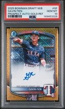 ‘25 PSA 10 Bowman Chrome Draft GOLD MOJO REFRACTOR AUTOGRAPH GAVIN FIEN /50 AUTO