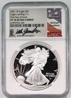 2021 W T2 Proof Silver Eagle, Michael Gaudioso Signed - NGC  PF70, UCAM FDI  !!