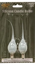 2 Silicone Coated Steady Burn 5 watt (Candelabra) Light Bulbs For Electric Lamps