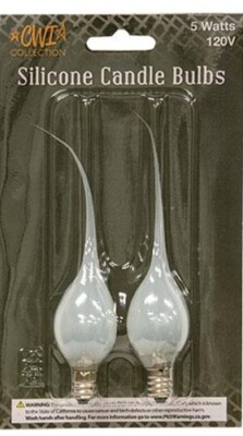 2-Pack Silicone Coated Steady Burn Light Bulbs – 5W Candelabra Base (E12), Warm White, 120V