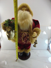 Vintage Standing Santa Claus 18" On Wood Stand mint condition rare 