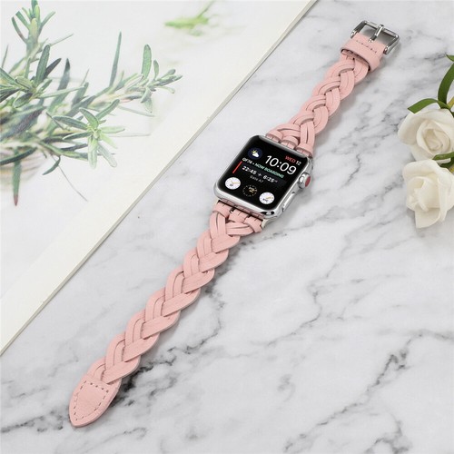Woven Leather Band Strap for Apple Watch 11 10 9 8 7 6 5 SE 40/44/41/45/42/46mm - Picture 5 of 37