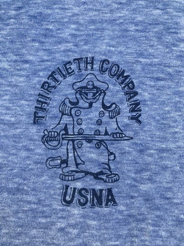 Vintage 80s Shirt Thin Medium USNA United States Navy Thirtieth Company Dirty 30 - Picture 16 of 21