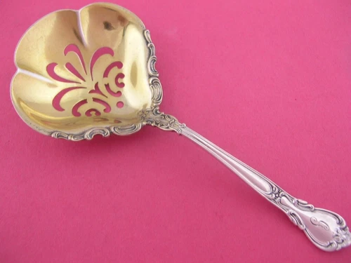 Rare Sterling Silver GORHAM Confection Spoon CHANTILLY 1895 w/ scroll lacing