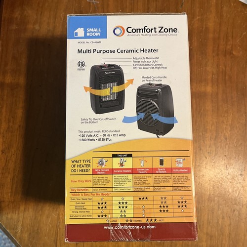 Comfort Zone CZ422WM Ceramic Heater - Black - Picture 2 of 7