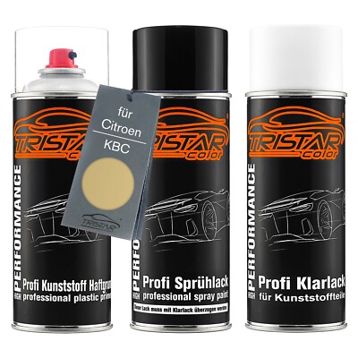 Autolack Spraydosen Set für Kunststoff für Citroen KBC Jaune Scott Metallic