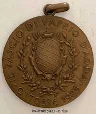 VAPRIO D’ADDA MILANO 1925 A ROBERTO FARINACCI MEDAGLIA CON FEDE CHE VITA…