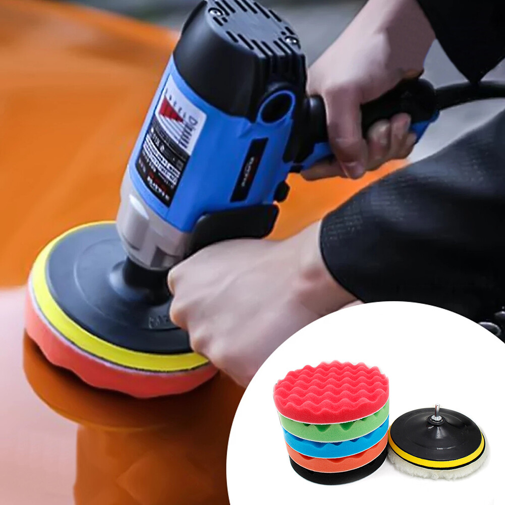 8pcs Car Polishing Disc Waxing Sponge Car Polisher Drill Adapter (7