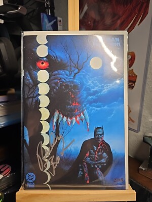 BATMAN FULL MOON 1 SIGNED RODNEY BARNES COVER  STEVE BEACH BLACK LABEL COA 2024.
