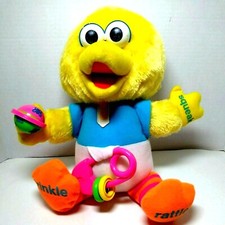 1988 Playskool Sesame Street Baby Busy Big Bird 5407 Sensory Plush 14 Inch Toy