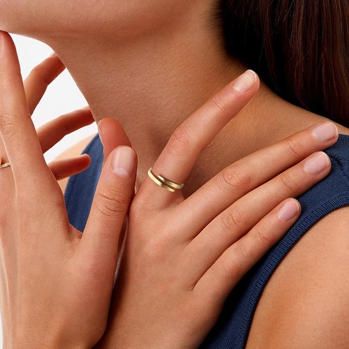 THUNARAZ 14K Gold Filled Rings for Women - Non Tarnish Wedding Bands |... - Picture 4 of 9