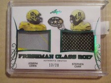 STEPHEN CARR + JOSEPH LEWIS USC 2017 Leaf Army Football Dual GU PATCH #13/20