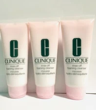 3 x Clinique Rinse Off Foaming Cleanser Mousse 5.1fl oz Total Face Wash
