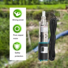Solar Water Pump Submersible Deep Well Pump Stainless Steel DC 12V 200W 2300L/h