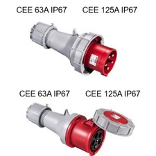 CEE Stecker  CEE Kupplung  63A  125A IP67 Starkstromstecker  Drehstromstecker