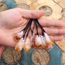 Natural Raw Citrine Crystal Stone Pendant Necklace for Inspiration Strength