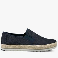 Timberland Womens Eivissa Sea Oxford Navy Canvas Leather Shoes Sneakers A1MDA