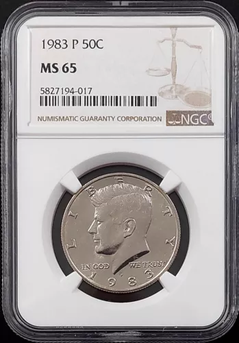 1983 P Kennedy Half Dollar certified MS 65 by NGC! 