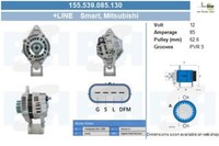 Bv Psh Lichtmaschine Generator 85A 12V FüR Mitsubishi Colt Vi 1.3 1.1 1.5