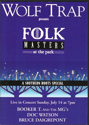 Folk Masters at the Park Booker T. & the MC's at Wolf Trap (Vienna, VA) Postcard