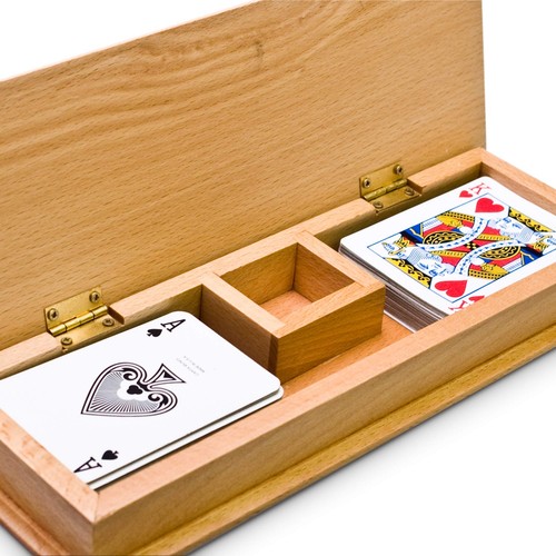Games Deluxe Solid Wooden Cribbage Board Game Set Italian Inlaid and Storage ... - Picture 5 of 5