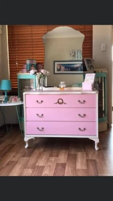 Shabby Chic Queen Anne Dresser Tallboy