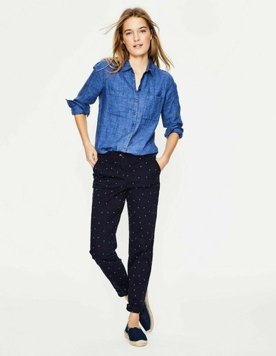 Boden Rachel Chino NAVY WITH BLUE SPOT 