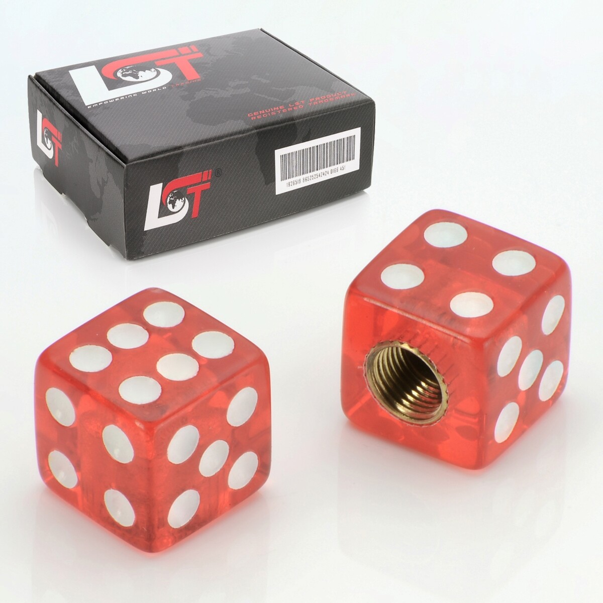 2X VENTIL CAP RED CUBE For Car Truck Motorcycle Quad